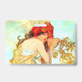 Alphonse Mucha Art Summer Badge (Achterkant)