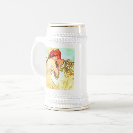 Alphonse Mucha Art Summer Bierpul (Voorkant links)