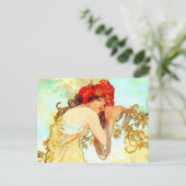 Alphonse Mucha Art Summer Briefkaart (Staand voorkant)
