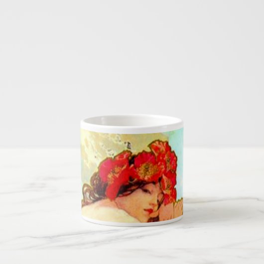 Alphonse Mucha Art Summer Espresso Kop (Voorkant)