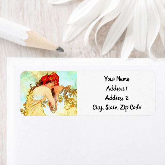 Alphonse Mucha Art Summer Etiket (Insitu)