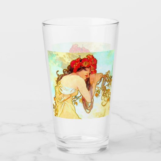 Alphonse Mucha Art Summer Glas (Voorkant)