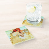 Alphonse Mucha Art Summer Glazen Onderzetter (Schuin)