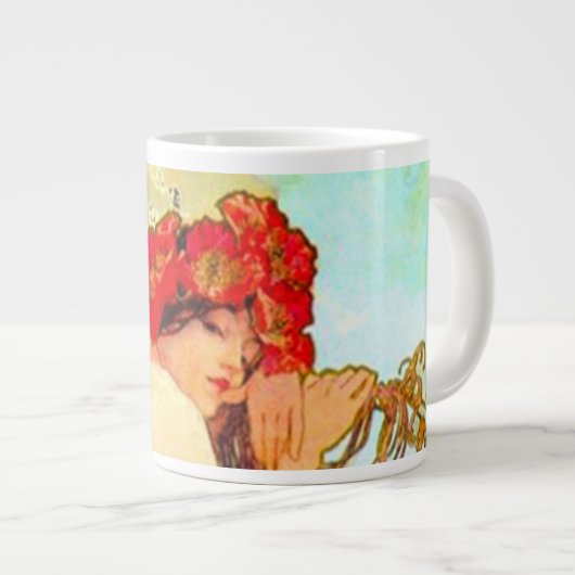 Alphonse Mucha Art Summer Grote Koffiekop (Voorkant rechts)