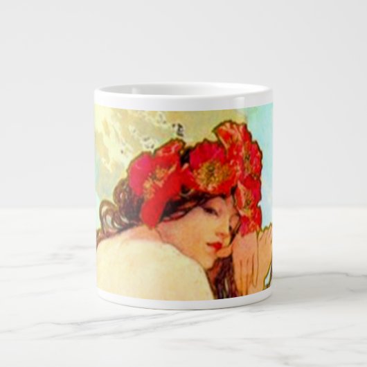 Alphonse Mucha Art Summer Grote Koffiekop (Voorkant)
