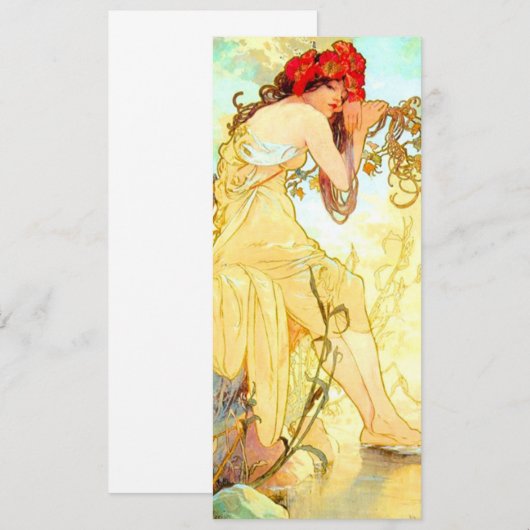 Alphonse Mucha Art Summer Kaart (Voorkant / Achterkant)