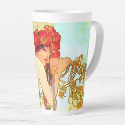 Alphonse Mucha Art Summer Latte Mok (Rechterhoek)
