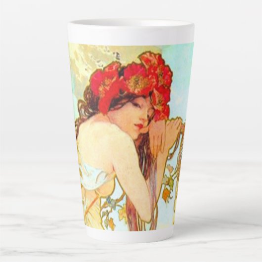 Alphonse Mucha Art Summer Latte Mok (Voorkant)