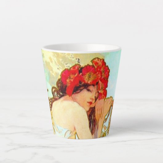 Alphonse Mucha Art Summer Latte Mok (Voorkant)