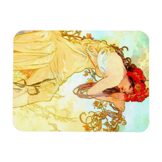 Alphonse Mucha Art Summer Magneet (Horizontaal)