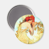 Alphonse Mucha Art Summer Magneet (Voorkant / Achterkant)