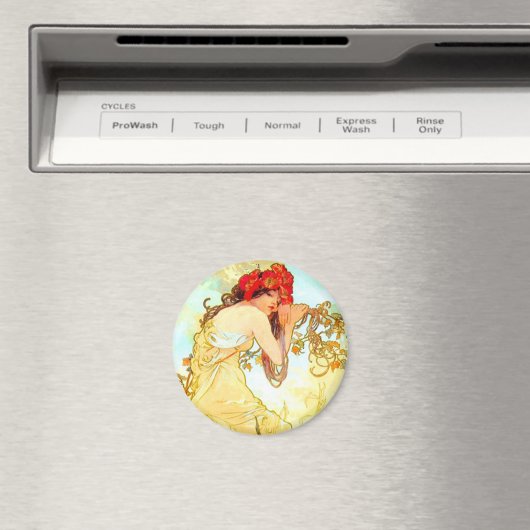Alphonse Mucha Art Summer Magneet (Insitu (Vaatwasser))