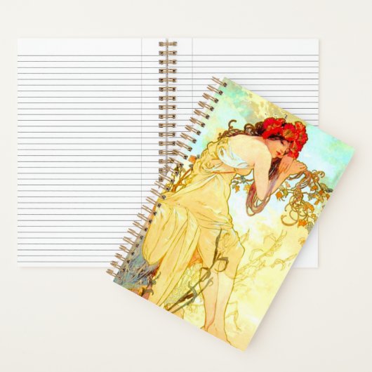 Alphonse Mucha Art Summer Notitieboek (Binnen)