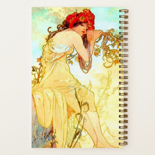 Alphonse Mucha Art Summer Notitieboek (Achterkant)