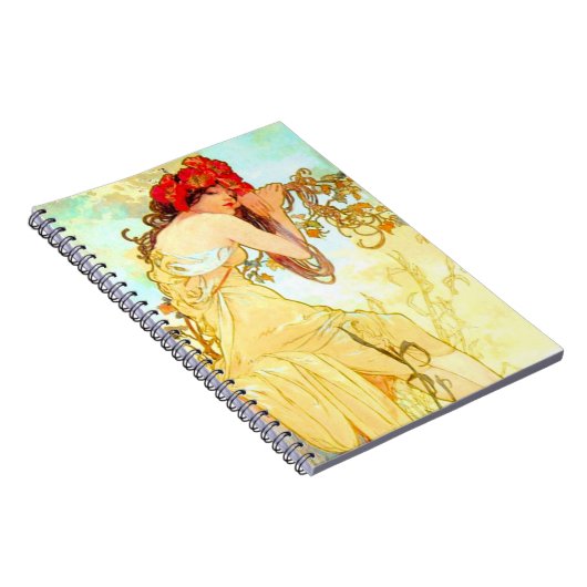 Alphonse Mucha Art Summer Notitieboek (Rechterzijde)