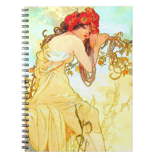 Alphonse Mucha Art Summer Notitieboek (Voorkant)