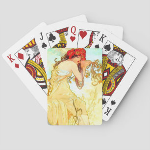 Alphonse Mucha Art Summer Pokerkaarten