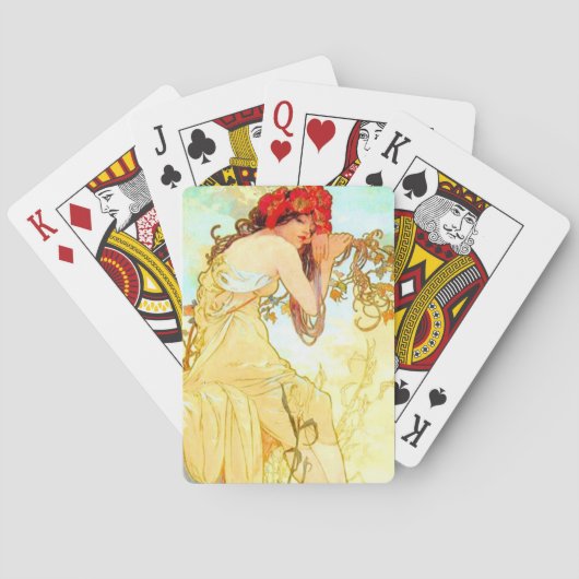 Alphonse Mucha Art Summer Pokerkaarten (Achterkant)