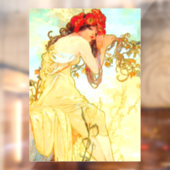 Alphonse Mucha Art Summer Raamsticker (Vel 2)