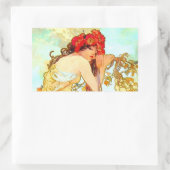 Alphonse Mucha Art Summer Rechthoekige Sticker (Tas)