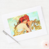 Alphonse Mucha Art Summer Rechthoekige Sticker (Envelop)