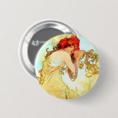 Alphonse Mucha Art Summer Ronde Button 5,7 Cm (Voorkant /achterkant)