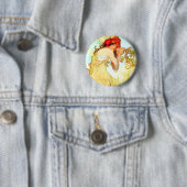 Alphonse Mucha Art Summer Ronde Button 5,7 Cm (In situ)