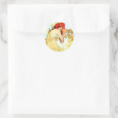 Alphonse Mucha Art Summer Ronde Sticker (Tas)