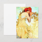 Alphonse Mucha Art Summer RSVP Kaartje (Voorkant / Achterkant)