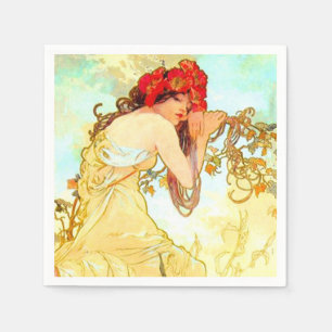 Alphonse Mucha Art Summer Servet