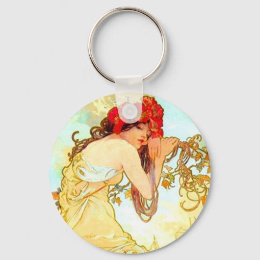 Alphonse Mucha Art Summer Sleutelhanger (Voorkant)