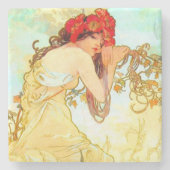 Alphonse Mucha Art Summer Stenen Onderzetter (Voorkant)