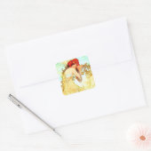 Alphonse Mucha Art Summer Vierkante Sticker (Envelop)