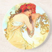 Alphonse Mucha Art Summer Zandsteen Onderzetter (Voorkant)