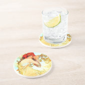 Alphonse Mucha Art Summer Zandsteen Onderzetter (Zijkant)