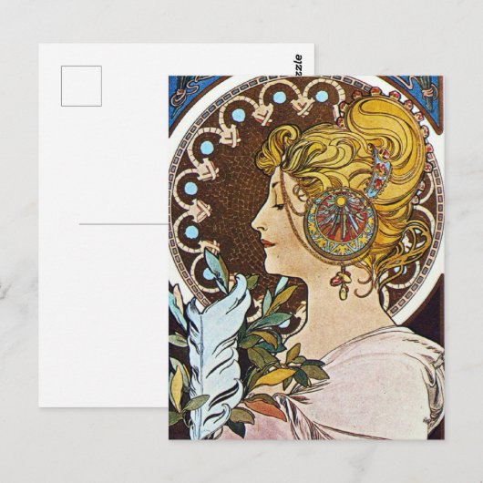 Alphonse Mucha Artwork Briefkaart (Voorkant / Achterkant)