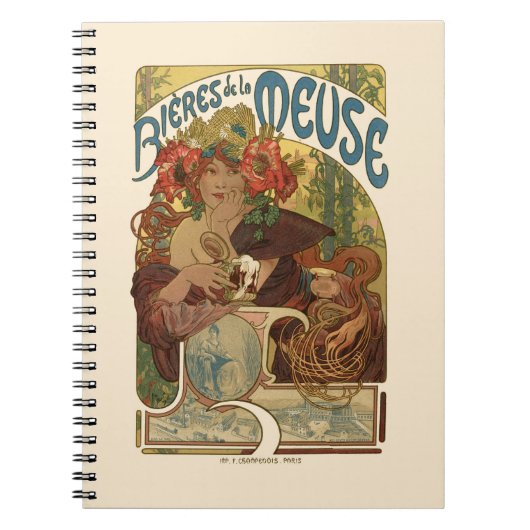 Alphonse Mucha Artwork Notitieboek (Voorkant)
