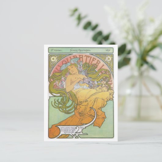 Alphonse Mucha - Au Quartier Latijns Briefkaart (Staand voorkant)