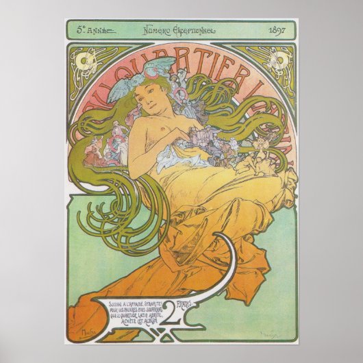 Alphonse Mucha - Au Quartier Latijnse Druk Poster (Voorkant)