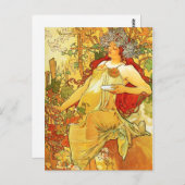 Alphonse Mucha Autumn Briefkaart (Voorkant / Achterkant)