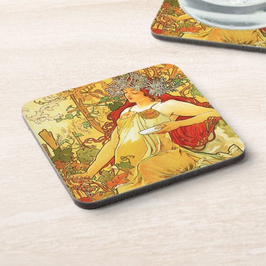 Alphonse Mucha Autumn Onderzetters (Linkerzijde)