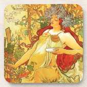 Alphonse Mucha Autumn Onderzetters (Voorkant)