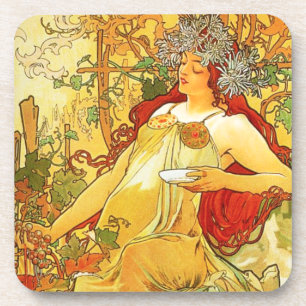 Alphonse Mucha Autumn Onderzetters
