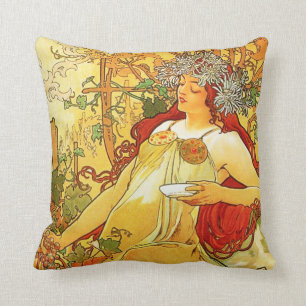 Alphonse Mucha Autumn Pillow Kussen
