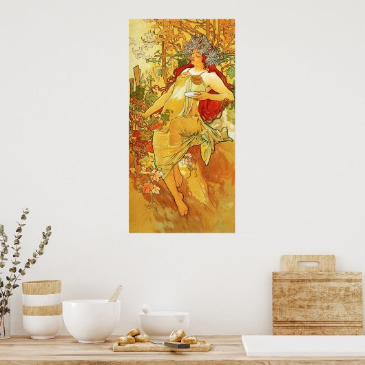 Alphonse Mucha Autumn Poster (Keuken)