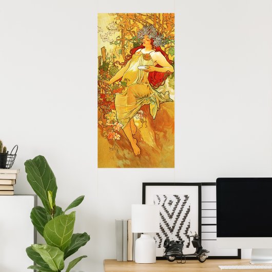 Alphonse Mucha Autumn Poster (Thuiskantoor)