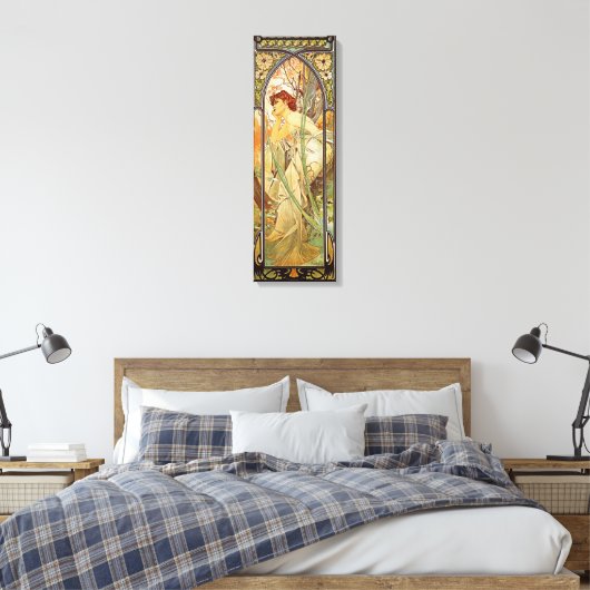 Alphonse Mucha, avondbeschouwing Canvas Afdruk (Insitu (Slaapkamer))