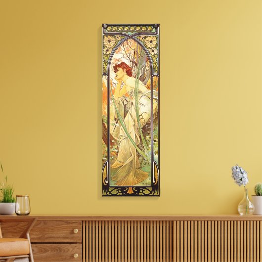 Alphonse Mucha, avondbeschouwing Canvas Afdruk (Insitu (Woonkamer))