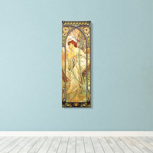 Alphonse Mucha, avondbeschouwing Canvas Afdruk (Insitu (Houten vloer))
