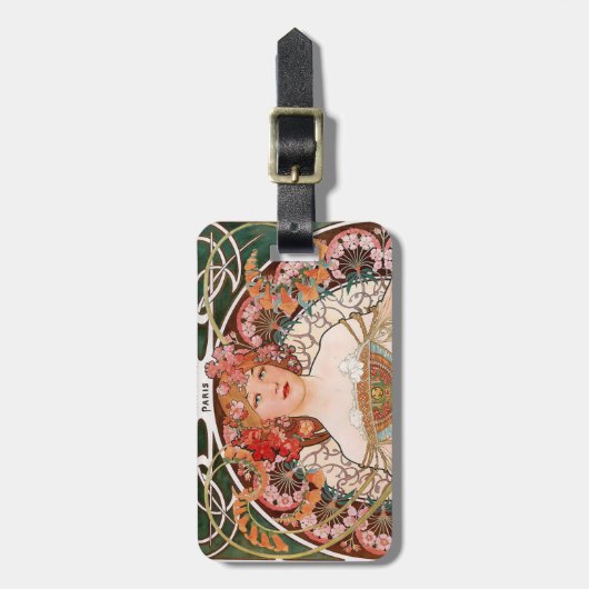 Alphonse Mucha Bagagelabel (Voorkant verticaal)